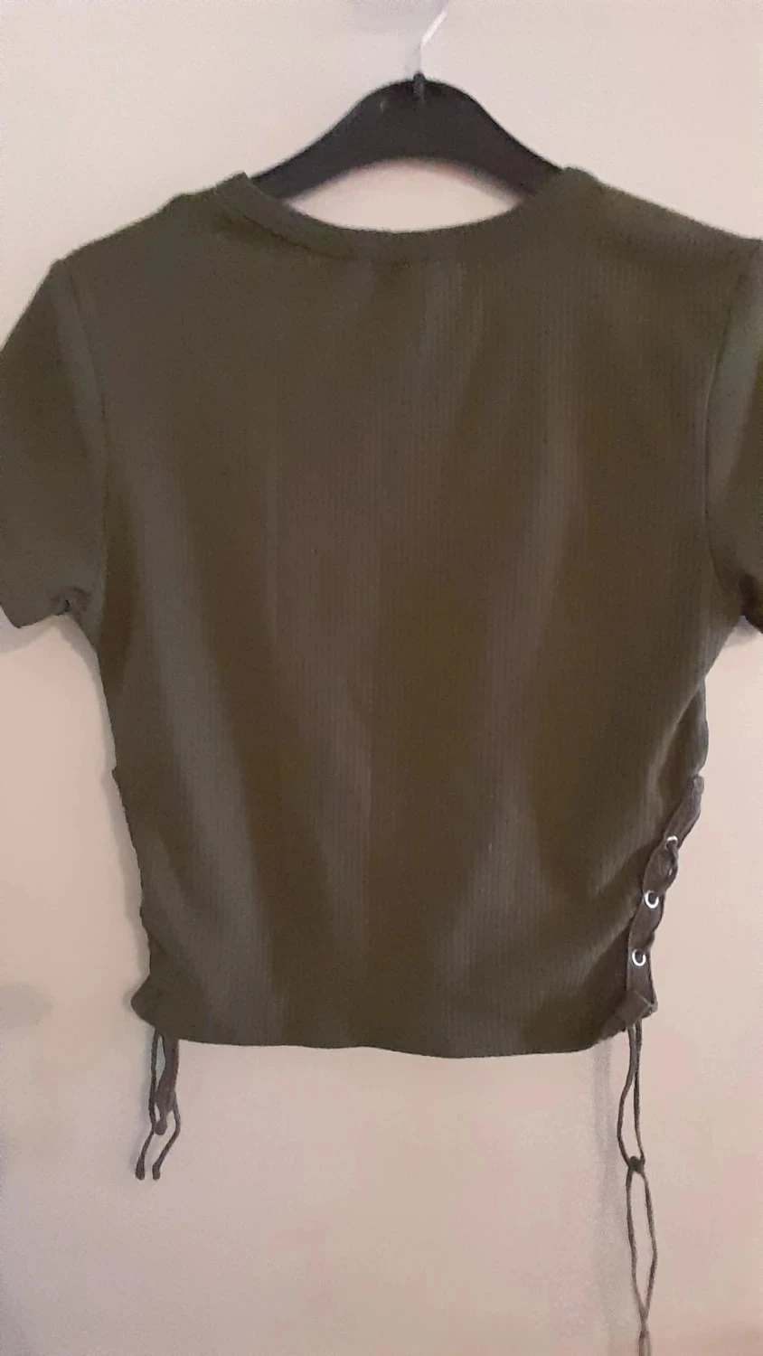 Blusa feminina, cor kaki, tamanho M, Marca Terranova – photo 5